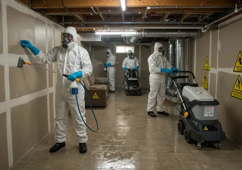 Basement Moisture Removal and Structural Drying process in Princeton, TX